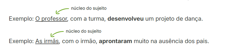 Quando a preposição “com” indicar companhia, o verbo concorda com o núcleo
do sujeito. Neste caso, a intenção é enfatizar o primeiro elemento.