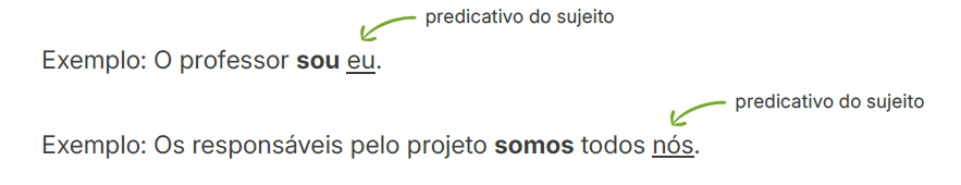 Quando o predicativo do sujeito for um pronome pessoal reto