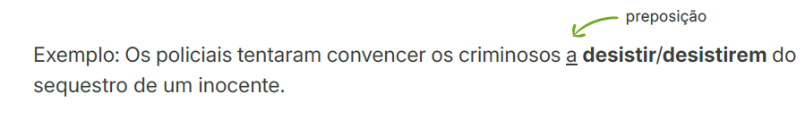 O infinitivo pessoal vier precedido de uma preposição e funcionar como
complemento de verbo