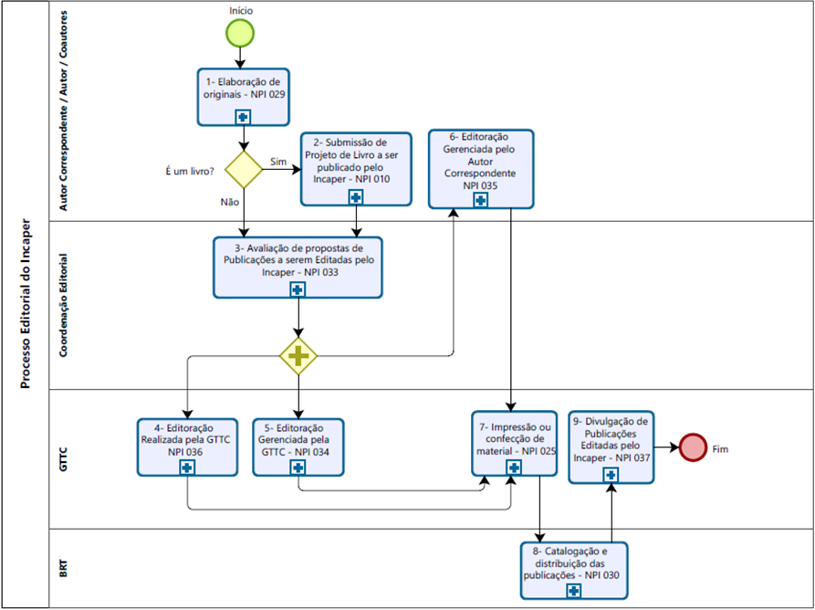 Representação do Processo Editorial do Incaper.